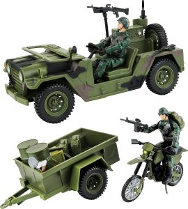 military jeep and truck